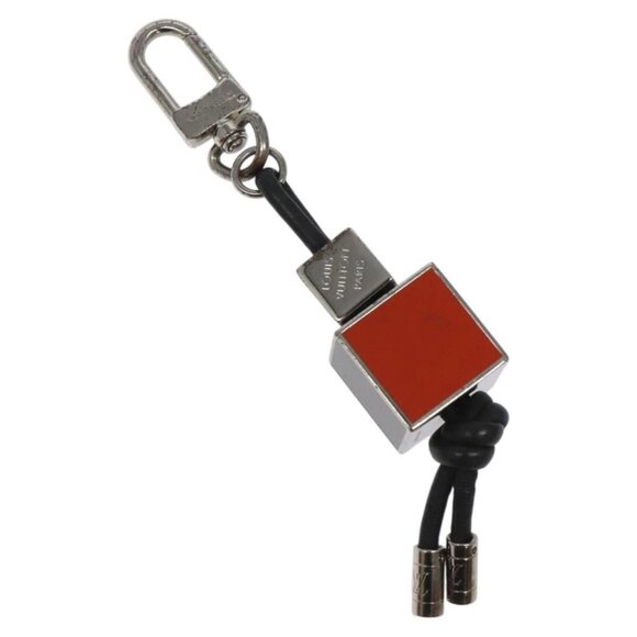 LOUIS VUITTON Porte Cles Tricube Charm metal Silver M67140 LV Auth bs23713